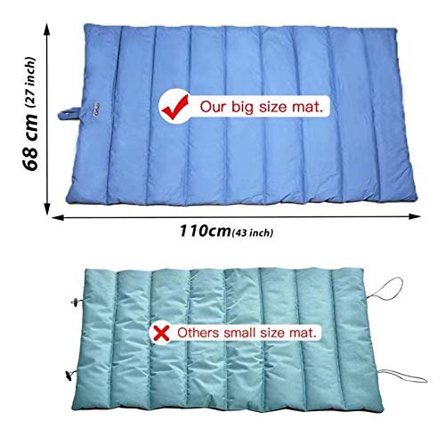 YGJT Cama para Perros Grande/Mediana Estera Portátil para Perros Impermeable Manta de Picnic Familiar Multifuncional 110x68cm Cojín para Uso Interior y Exterior con Cepillo para Perros/Gatos(Azul)