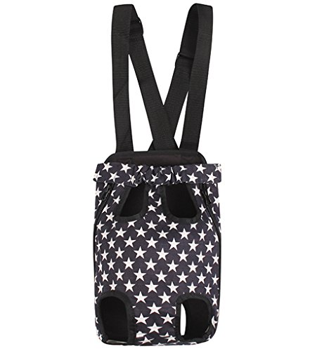 YOUJIA Bolsa de Transporte Bolso Mochila Frontal a Rayas para Perro Mascota Animales (#2 Negro Estrella, M)