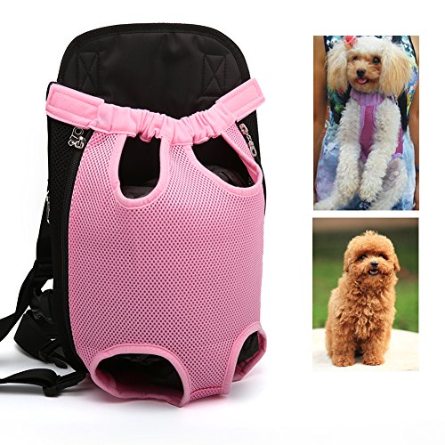 YOUJIA Mochila Bolsa para Perro Gato Mascota, Bolsa de Transporte con Gancho y Correa Ajustable Pink, S (28*18cm)