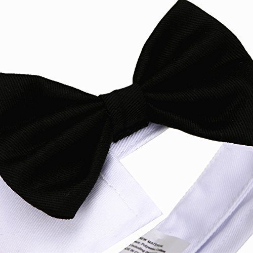 YUMSUM Collar de pajarita para mascota, fila formal para el cuello del perro o gato con cierre ajustable collar blanco