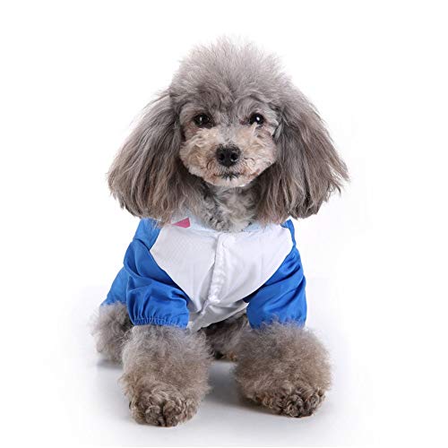 Zhyaj Chubasquero para Perros Pequeños Chubasquero Tiburón De Resorte, Impermeable para Perros con Capucha, Ultra-Light Transpirable 100% Impermeable Chaqueta para Lluvia,M