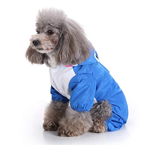 Zhyaj Chubasquero para Perros Pequeños Chubasquero Tiburón De Resorte, Impermeable para Perros con Capucha, Ultra-Light Transpirable 100% Impermeable Chaqueta para Lluvia,M