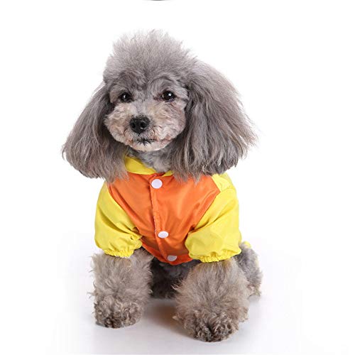 Zhyaj Chubasquero para Perros Pequeños Impermeable De Pato De Resorte, Impermeable para Perros con Capucha, Ultra-Light Transpirable 100% Impermeable Chaqueta para Lluvia,XL