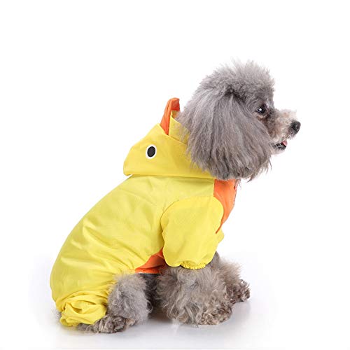 Zhyaj Chubasquero para Perros Pequeños Impermeable De Pato De Resorte, Impermeable para Perros con Capucha, Ultra-Light Transpirable 100% Impermeable Chaqueta para Lluvia,XL