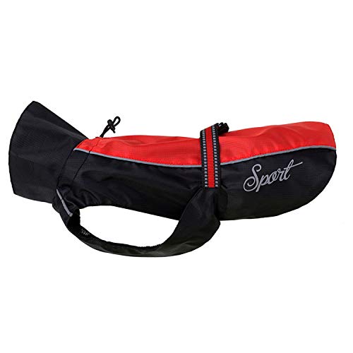 ZUNEA Impermeable Chubasqueros para Perros Grande Mediano Reflectante Chaleco Ligero con Forro de Malla Transpirable Chaqueta de Seguridad para Lluvia Resistente al Viento Ropa Rojo 3XL