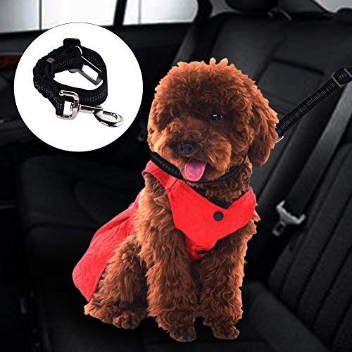 [ 2 Pack] cinturón de Seguridad para Perros y Gatos, arnés elástico de Seguridad Ajustable y Resistente para Coches con elástico de Nailon elástico para Evitar Que tu Cachorro sufra daños