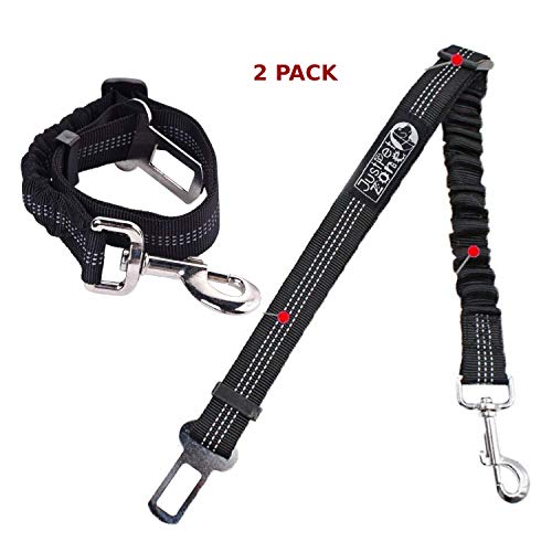 [ 2 Pack] cinturón de Seguridad para Perros y Gatos, arnés elástico de Seguridad Ajustable y Resistente para Coches con elástico de Nailon elástico para Evitar Que tu Cachorro sufra daños