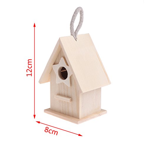 A0127 Madera Jardín pequeño pájaro Madera Casa Caseta Nido Accesorios para Mascotas