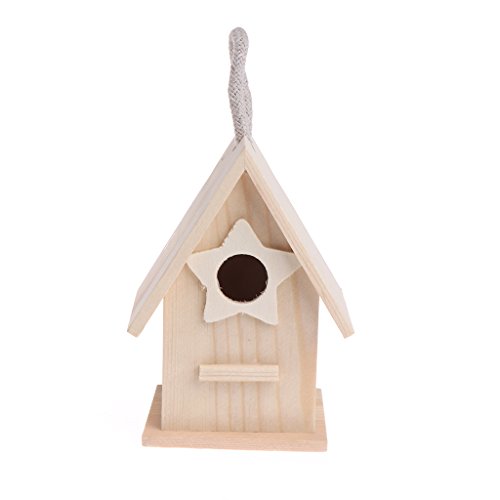 A0127 Madera Jardín pequeño pájaro Madera Casa Caseta Nido Accesorios para Mascotas