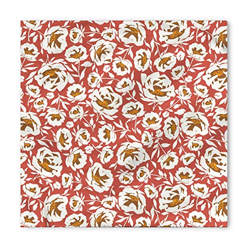 ABAKUHAUS Floral Bandana para Mascotas, 40x40 cm, Salmón Caramelo Oscuro