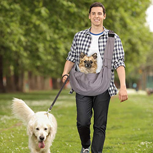 AGPTEK Bolsos para Mascotas Transportín para Perros Bandolera Correa de Hombro Pet Carrier Dog Hand Sling Carrier Acolchada Carga Ajustable Tote Bag con Bolsillo Delantero Puppy Carrier