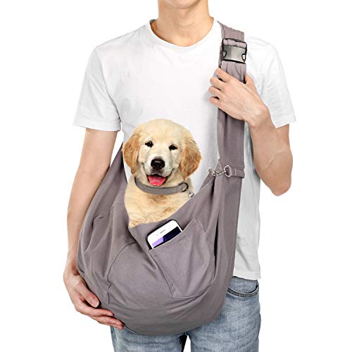 AGPTEK Bolsos para Mascotas Transportín para Perros Bandolera Correa de Hombro Pet Carrier Dog Hand Sling Carrier Acolchada Carga Ajustable Tote Bag con Bolsillo Delantero Puppy Carrier