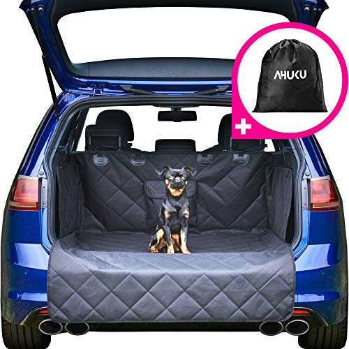 AHUKU - Protector para Maletero de Coche de 4 Capas para Perros con Solapa de Parachoques, Resistente al Agua, Antideslizante, para Maletero de Coche