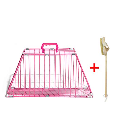 Aida Bz Jaula de baño para Gatos de múltiples Funciones, Jaula para Gatos antiarañazos antiarañazos a Prueba de inyecciones de 2 Puertas para Mascotas Jaula para Gatos (56 * 13 * 28 cm),Pink