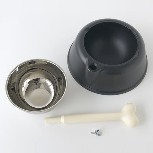 Alessi Lupita AMMI02 B - Comedero para Perros de Diseño en Polipropileno y Acero Inoxidable 18/10, Negro