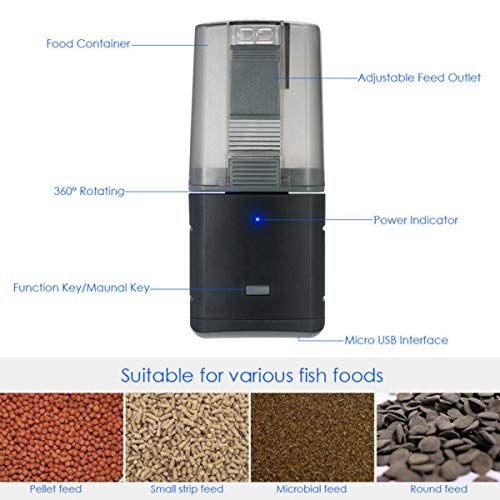 Alimentador automático de los Pescados del Acuario pecera portátil Alimentador Herramientas Temporizador alimentador automático de Pescado Triturador de la batería (WiFi n) XS