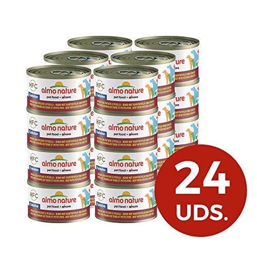 almo nature Dog HFC Cuisine Vacuno, Patata y Guisantes - Paquete de 24 x 95 gr - Total: 2280 gr