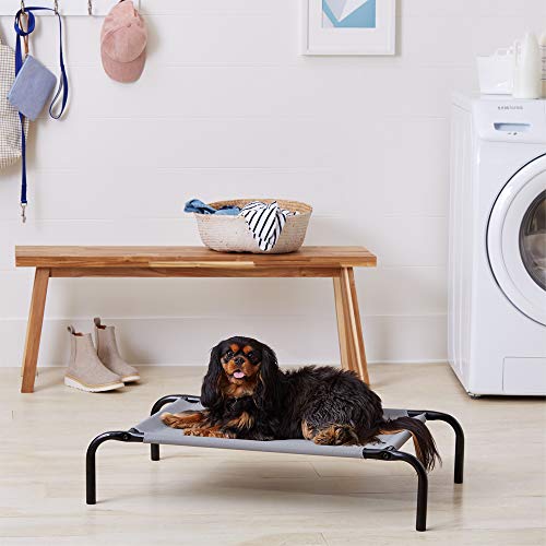 AmazonBasics - Cama para mascotas anticalor elevada, S, Gris