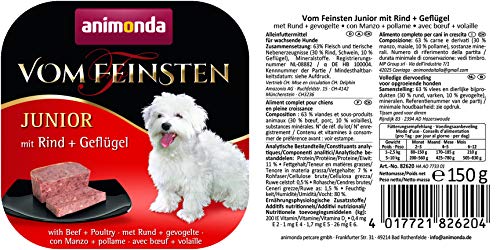 animonda Marial Junior,Comida húmeda para perros jóvenes en el primer año, Rind + Geflügel 22 x 150 g