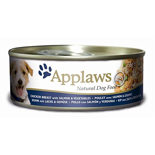 Applaws Perro Lata Gallina, salmón & Arroz, 12 Unidades (12 x 156 g)