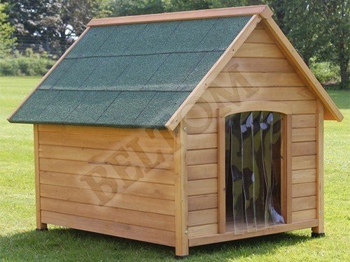 Beltom De Madera Perrera Casa del Perro Refugio Small/pequeño + PVC Carpa/Puerta - Small