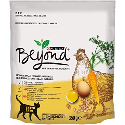 Beyond PURINA Croquetas Gato Rico en Pollo con Cebo Integral, 8 Bolsas de 350 g Cada una