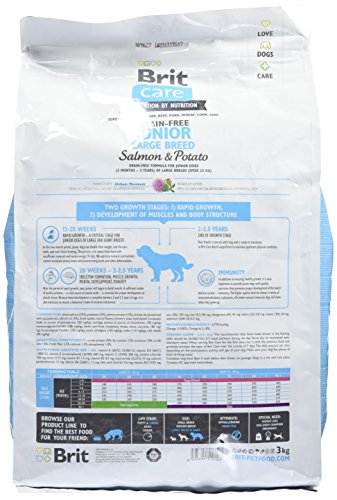 Brit Care Grain-Free Junior Large Breed Salmon & Potato Comida para Perros - 3000 gr