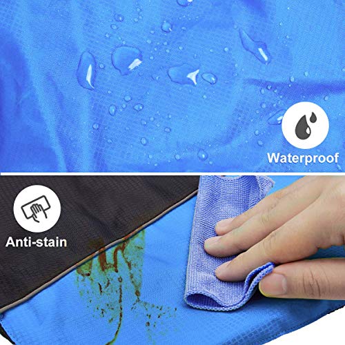 Bwiv Perro Chaqueta Gato Abrigos Mascota Ropa Impermeable Vientre Protector Reflexivo Tira Cremallera con Agujero de Correa Azul 4XL (Longitud de Espalda 60cm, Pecho 80-93cm)