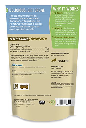 Calming for Dogs, fórmula de Apoyo Natural para el Comportamiento, 30 masticadores de tamaño mordido