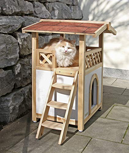 Casa para gatos Tyrol Alpin 88 x 57 x 77 cm, natural, de exterior