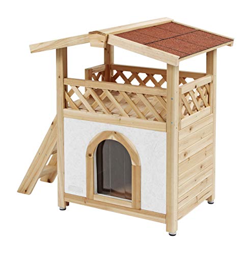 Casa para gatos Tyrol Alpin 88 x 57 x 77 cm, natural, de exterior