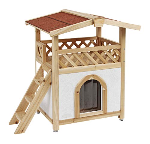 Casa para gatos Tyrol Alpin 88 x 57 x 77 cm, natural, de exterior