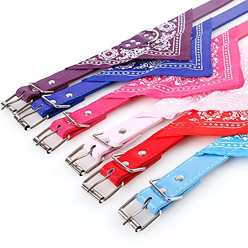 Collar de bandana para perros, cachorros o gatos, ajustable, Rojo, Medium