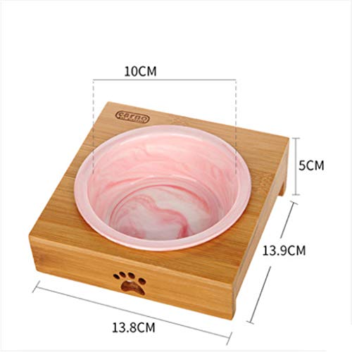 Comederos Cuenco para Perros De Acero Inoxidable Cuenco Doble Comida para Gatos Tazón Lavabo Teddy Rice Bowl Cat Supplies Platos para Perros (Color : Pink, tamaño : S)