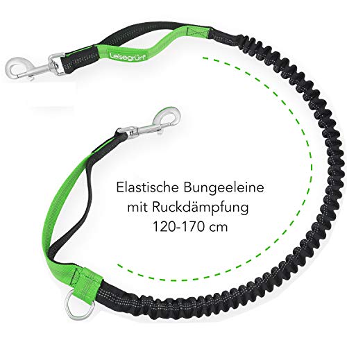 Correa con cinturón Leisegrün para correr, ajustable, para llevar las manos libres, con correa deportiva de nailon Correa para correr con perros medianos y grandes. Correa elástica y reflectante.