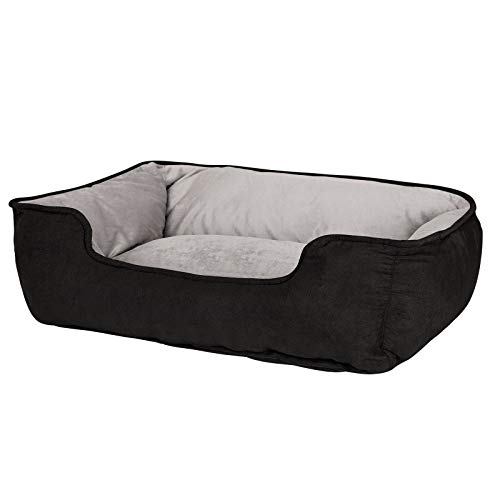 Dibea Cama Perros 2 En 1 Cojín Perros Sofá Perros Tamaño (L) 110X80 Cm Negro-Gris, L, Negro-Gris 3350 g