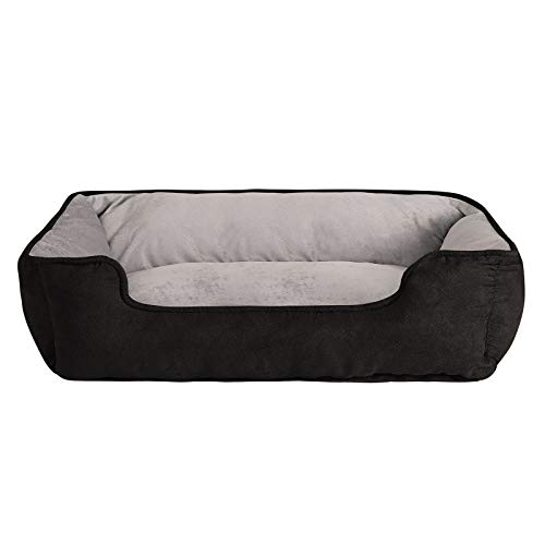 Dibea Cama Perros 2 En 1 Cojín Perros Sofá Perros Tamaño (L) 110X80 Cm Negro-Gris, L, Negro-Gris 3350 g