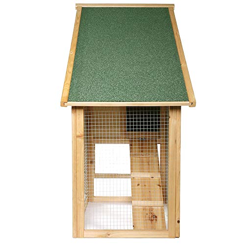 Dibea RH10012 - Establo para Animales pequeños (Madera, 140 x 64 x 119 cm, 2 Pisos, con cajón extraíble, 2 Puertas, para Conejos, hámsters, liebres, cobayas)