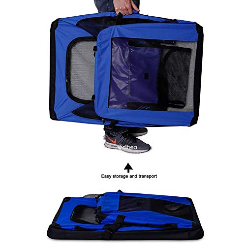 dibea TB10034 Bolsa de Transporte para Perros y Gatos, Azul, (XXL) 90x61x65 cm