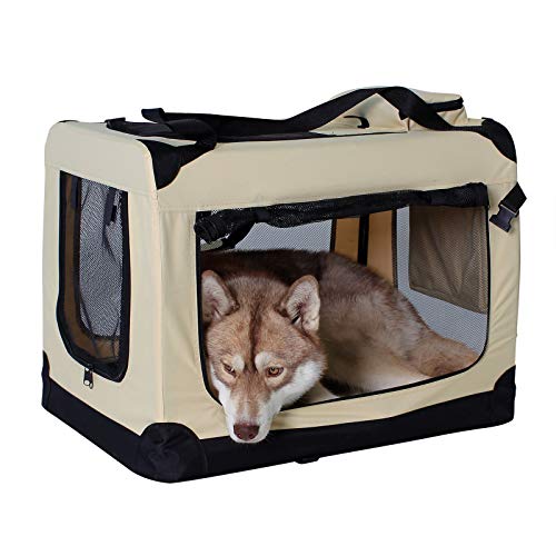 dibea TB10043 Bolsa de Transporte para Perros y Gatos, Beige, (XL) 82x58x58 cm