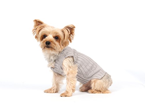 Doggydolly W073 - Jersey de Punto para Perros, Color Gris, Invierno, Talla L