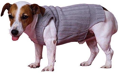 Doggydolly W073 - Jersey de Punto para Perros, Color Gris, Invierno, Talla L