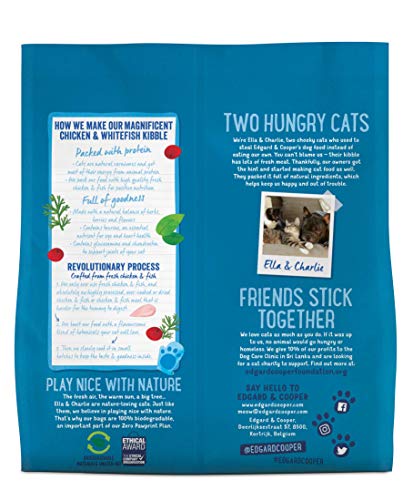 Edgard & Cooper pienso Gatos Senior SIN Cereales. Comida Natural con Pescado Blanco con certificación MSC y Pollo de Corral bajo en Grasas saturadas, 1.75kg. Apto para Gatos esterilizados