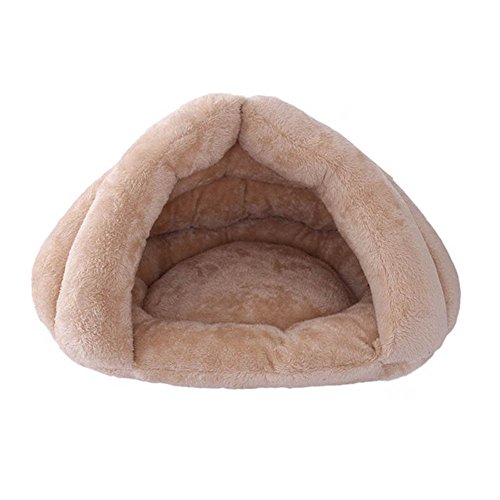 Espeedy Cama del animal doméstico,Otoño invierno cama para mascotas color sólido peluche calurosa zona de sueño abrazo cueva gato perro pequeño cachorro mascotas nido perrera