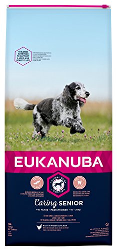 EUKANUBA Edad Avanzada con Necesidad de Cuidados Raza Mediana rico en pollo fresco [12 kg]