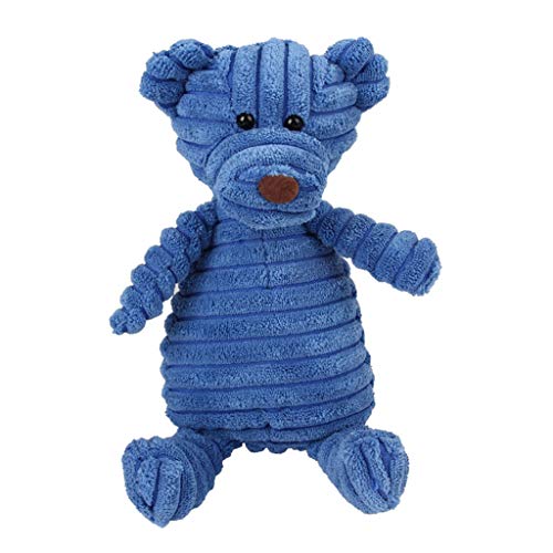 F Fityle Squeaky Plush Toys, Pet Puppy Soft Treat Chew and Sound Toy Interactivo para Razas Pequeñas A Medianas Perros Gatos - Oso Azul