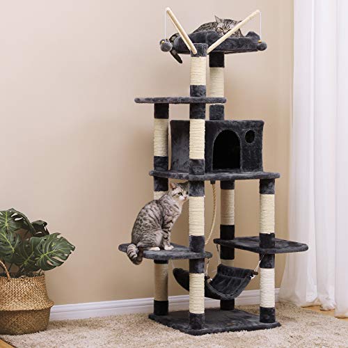 FEANDREA Árbol para Gatos, Rascador de Gatos, Color Antracita PCT86G