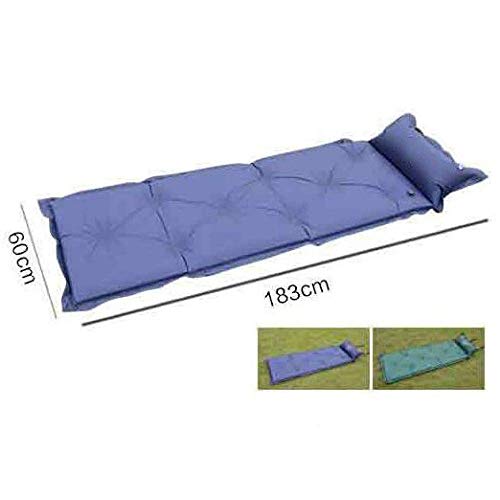 FEE-ZC Colchoneta Inflable para Acampar, ColchóN Auto Inflable Al Aire Libre Cama De Espuma Enrollable con Almohada Gruesa Almohadilla para Dormir PortáTil, Verde * L