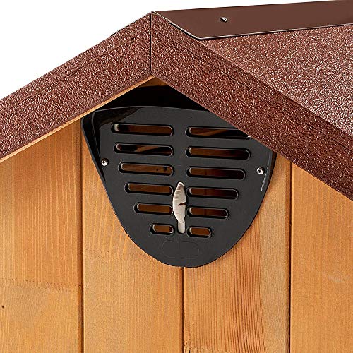 Ferplast Caseta de exterior para perros DOMUS MEDIUM, Madera ecosostenible, Rejilla de ventilación, Puerta con perfil de aluminio resistente a las mordeduras, 73 x 85 x h 67,5 cm