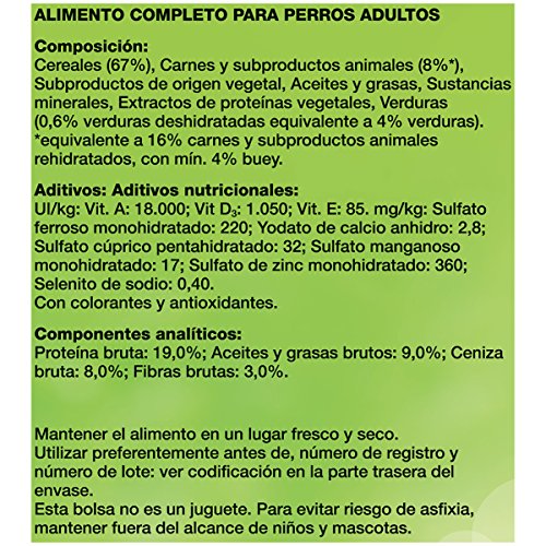 Friskies - Adulto - Alimento para Perros Seco con Carnes, Cereales Y Verduras Añadidas - 3 Kg